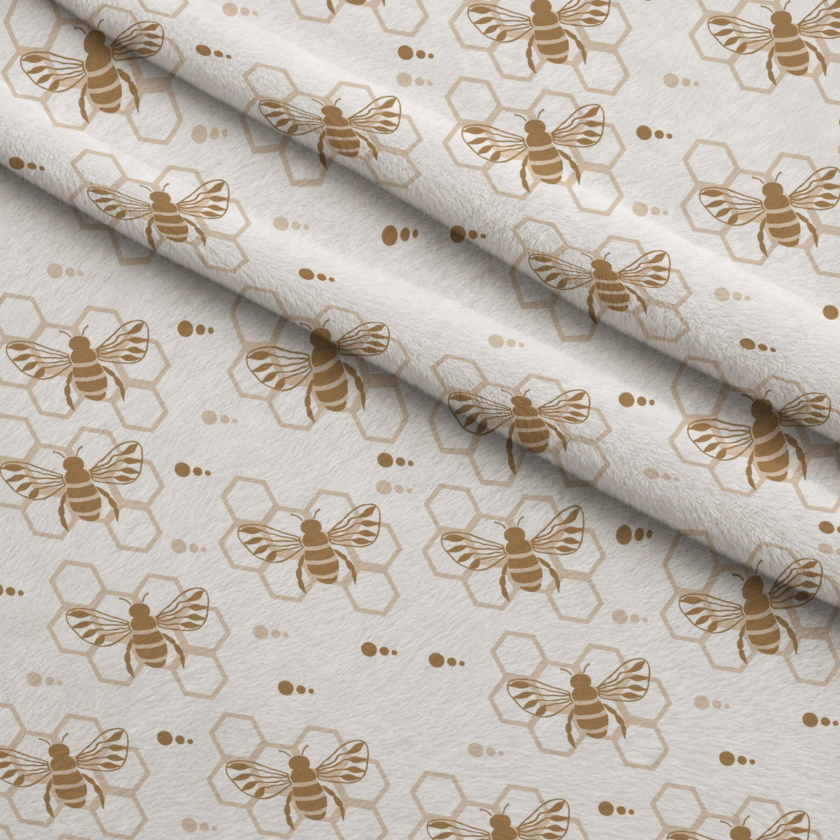 Honeycomb Buzz Pattern 16 Fleece Fabric — fleece fabric folded close-up preview (mv-fleece-v1:lying)