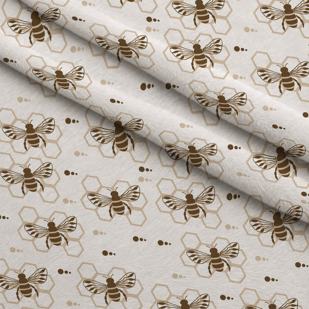 Honeycomb Buzz Pattern 17 Fleece Fabric — fleece fabric folded close-up preview (mv-fleece-v1:lying)