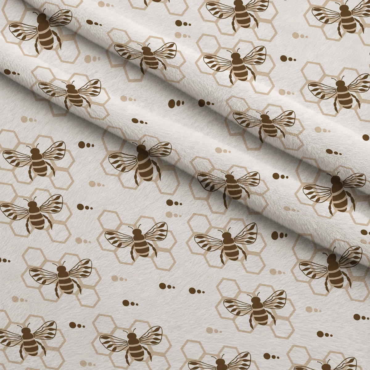 Honeycomb Buzz Pattern 17 Fleece Fabric — fleece fabric folded close-up preview (mv-fleece-v1:lying)