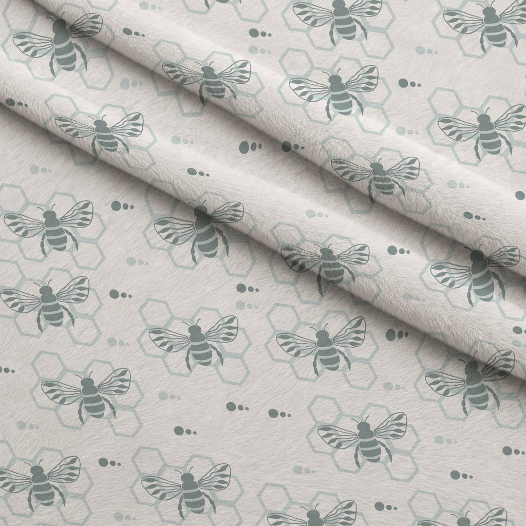 Honeycomb Buzz Pattern 18 Fleece Fabric — fleece fabric folded close-up preview (mv-fleece-v1:lying)