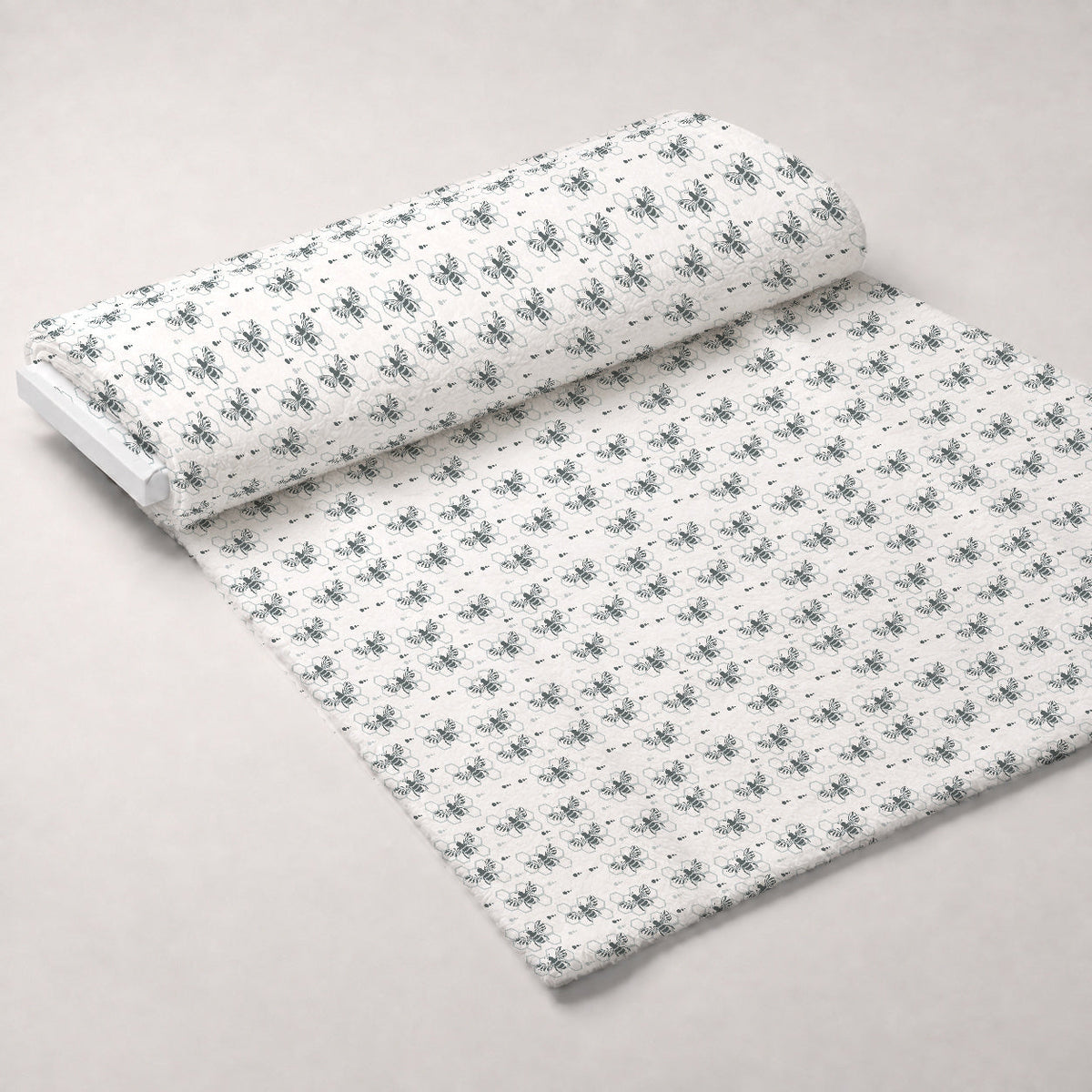 Honeycomb Buzz Pattern 19 Fleece Fabric — fleece fabric unrolled bolt preview (mv-fleece-v1:bolt)