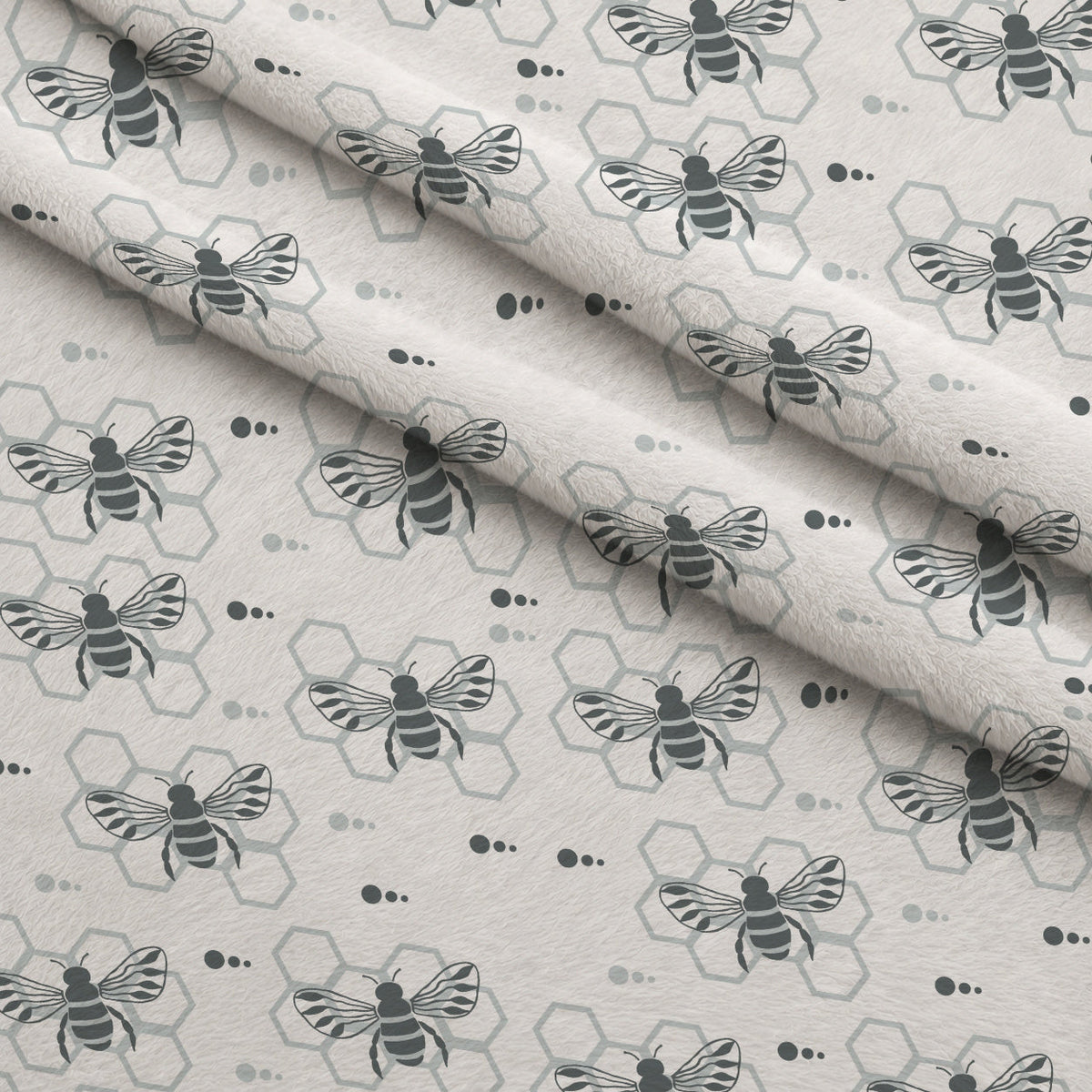 Honeycomb Buzz Pattern 19 Fleece Fabric — fleece fabric folded close-up preview (mv-fleece-v1:lying)