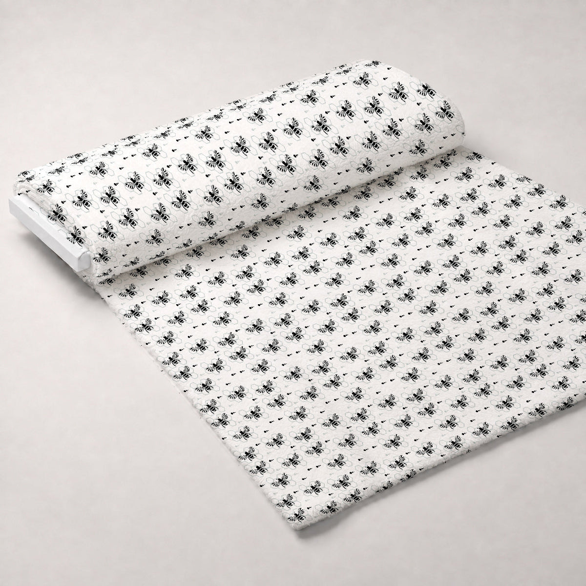 Honeycomb Buzz Pattern 20 Fleece Fabric — fleece fabric unrolled bolt preview (mv-fleece-v1:bolt)