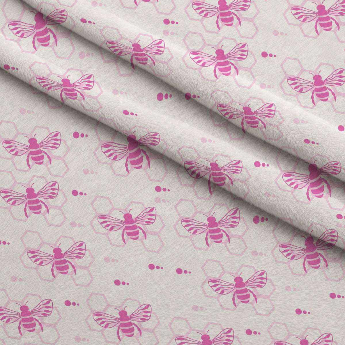 Honeycomb Buzz Pattern 3 Fleece Fabric — fleece fabric folded close-up preview (mv-fleece-v1:lying)