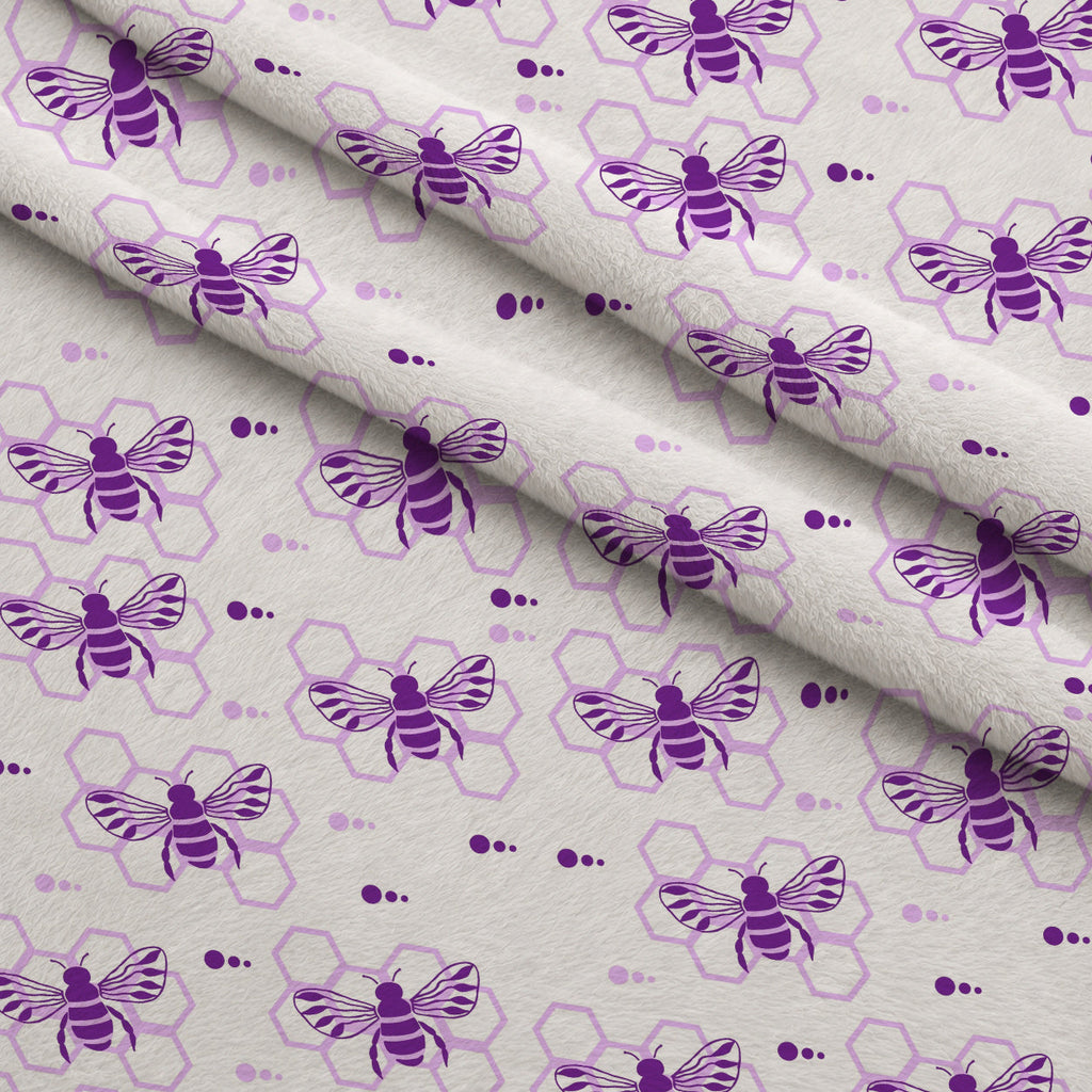 Honeycomb Buzz Pattern 5 Fleece Fabric — fleece fabric folded close-up preview (mv-fleece-v1:lying)