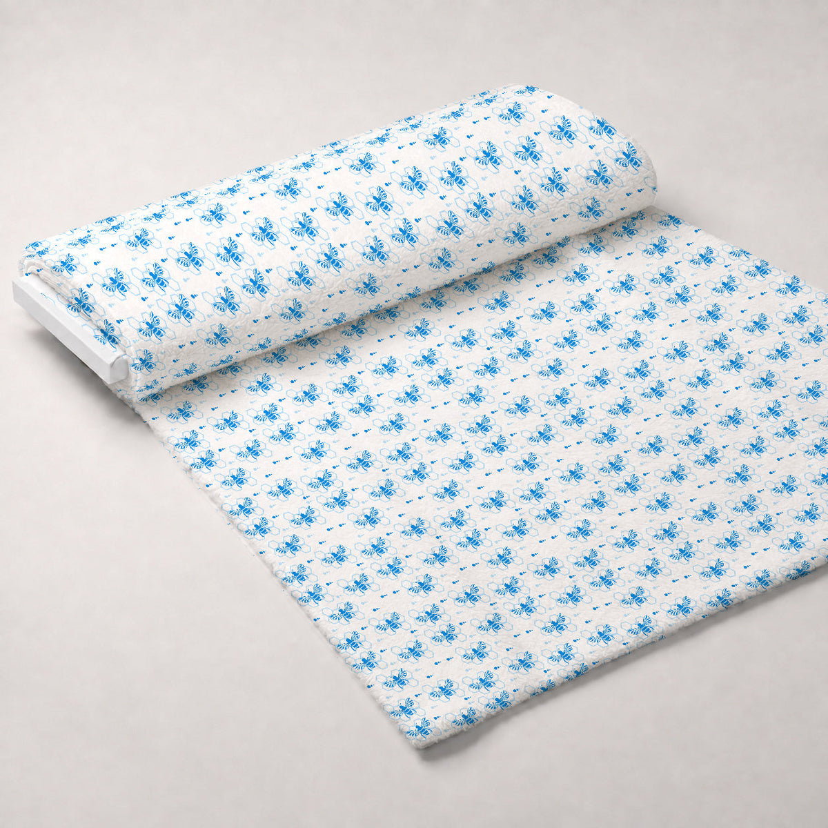 Honeycomb Buzz Pattern 7 Fleece Fabric — fleece fabric unrolled bolt preview (mv-fleece-v1:bolt)