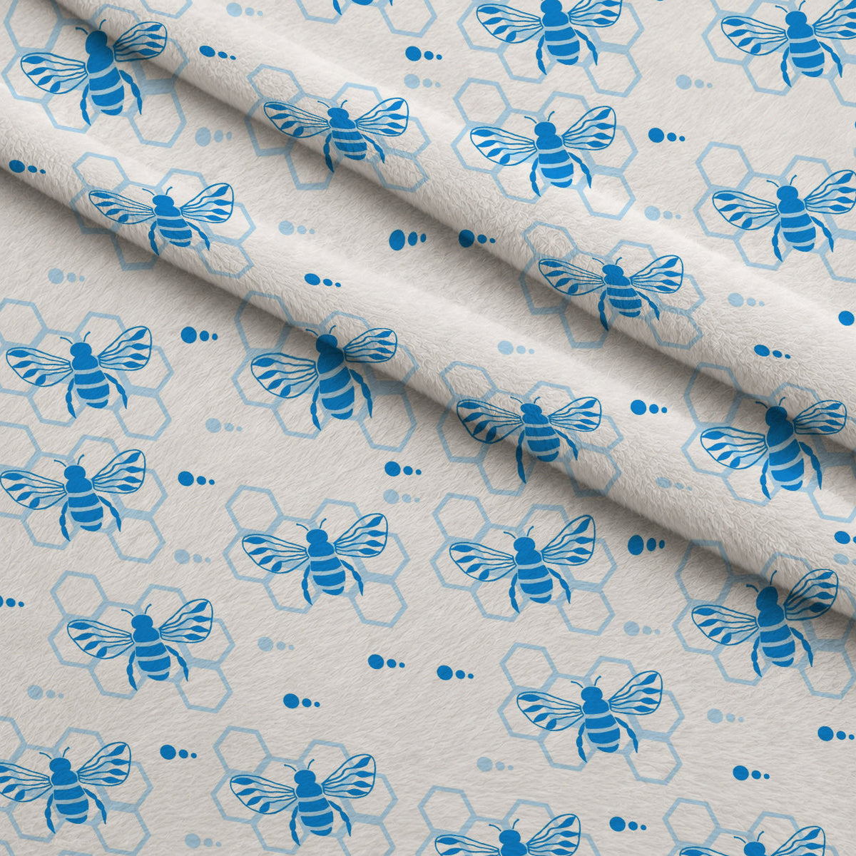 Honeycomb Buzz Pattern 7 Fleece Fabric — fleece fabric folded close-up preview (mv-fleece-v1:lying)