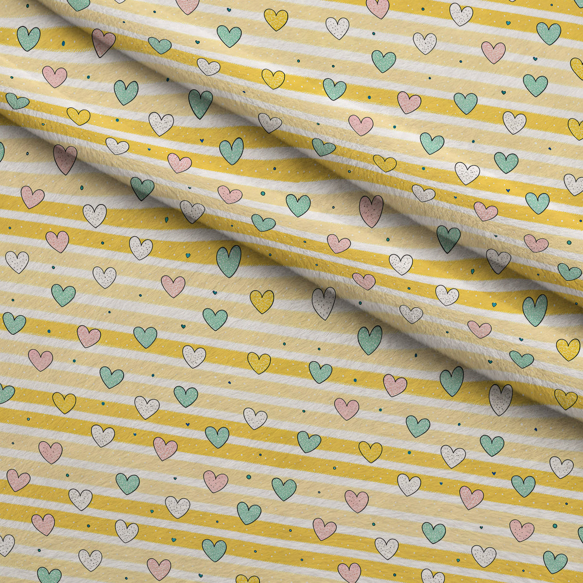 Honeycomb Harvest Pattern 1 Fleece Fabric — fleece fabric folded close-up preview (mv-fleece-v1:lying)