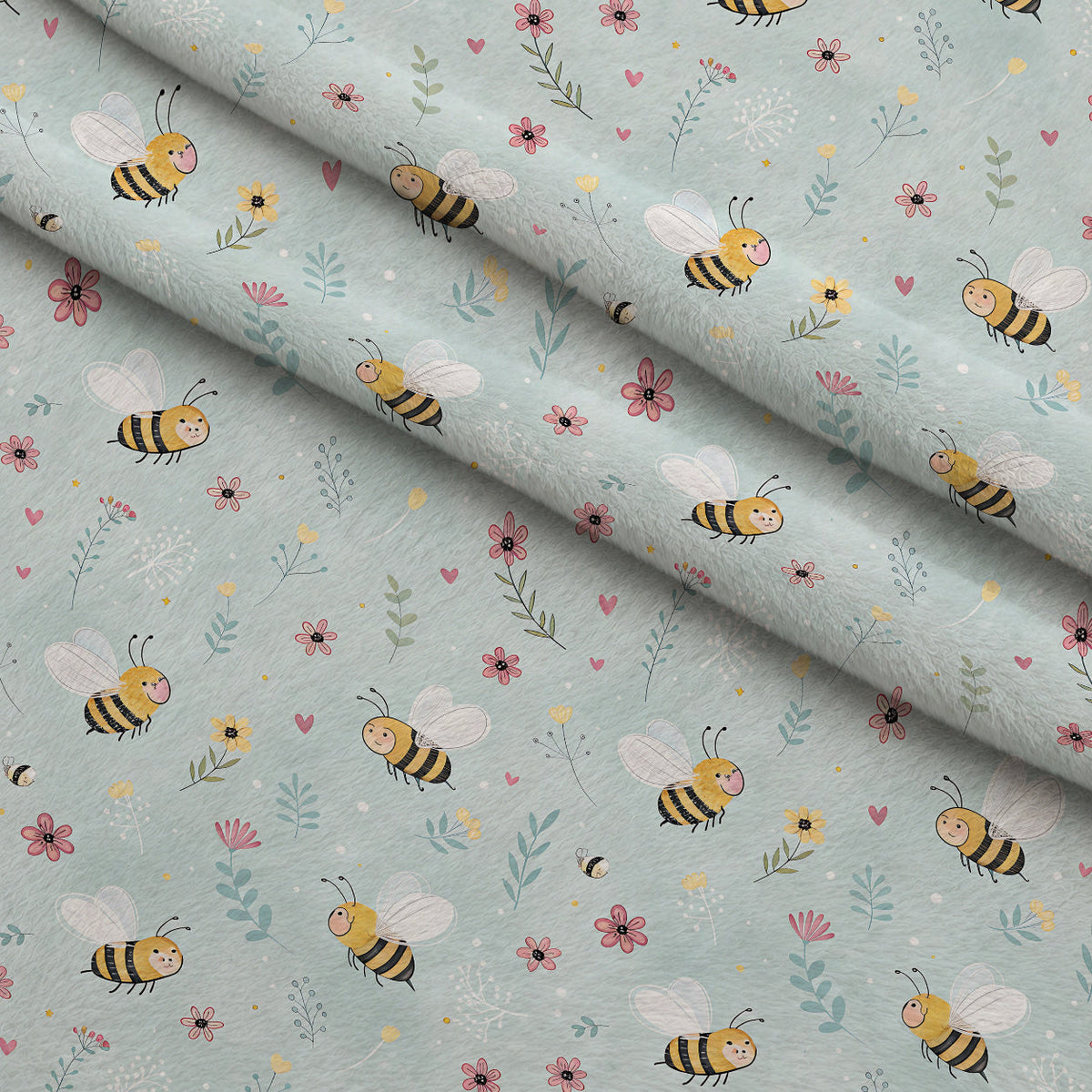 Honeycomb Harvest Pattern 10 Fleece Fabric — fleece fabric folded close-up preview (mv-fleece-v1:lying)