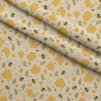 Honeycomb Harvest Pattern 14 Fleece Fabric — fleece fabric folded close-up preview (mv-fleece-v1:lying)