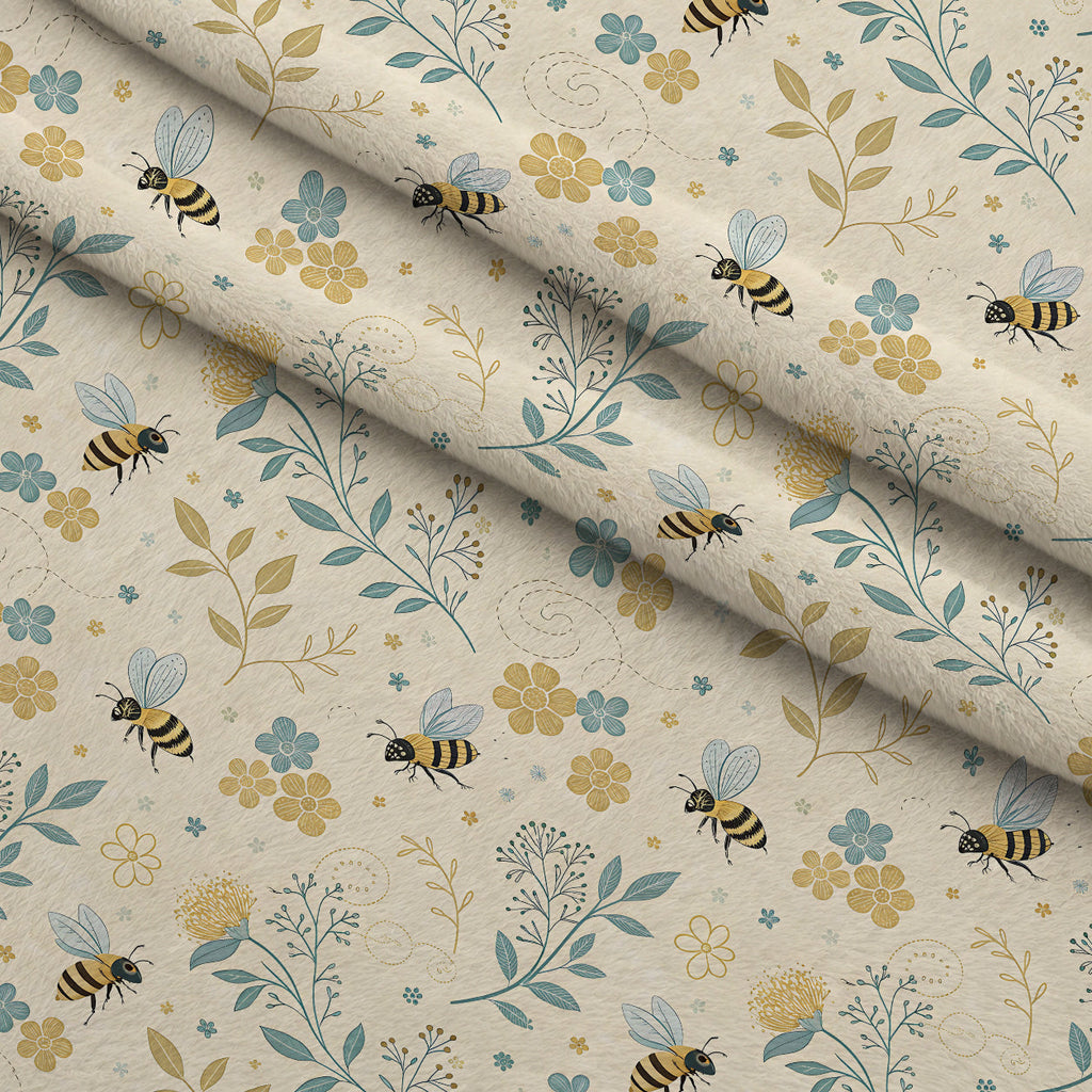 Honeycomb Harvest Pattern 18 Fleece Fabric — fleece fabric folded close-up preview (mv-fleece-v1:lying)