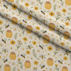 Honeycomb Harvest Pattern 22 Fleece Fabric — fleece fabric folded close-up preview (mv-fleece-v1:lying)