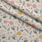 Honeycomb Harvest Pattern 5 Fleece Fabric — fleece fabric folded close-up preview (mv-fleece-v1:lying)