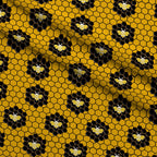 Honeycomb Hive Pattern 10 Fleece Fabric — fleece fabric folded close-up preview (mv-fleece-v1:lying)