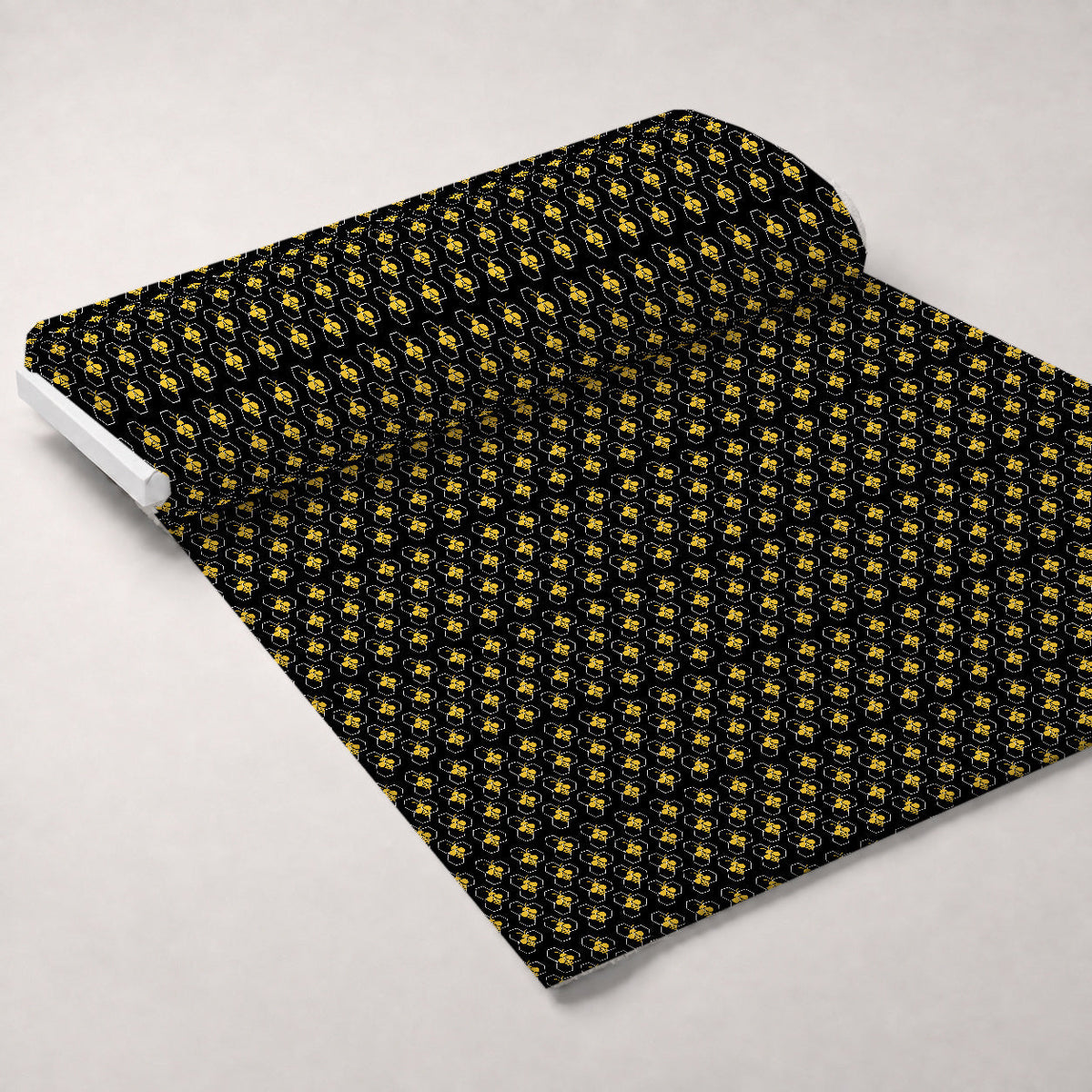 Honeycomb Hive Pattern 3 Fleece Fabric — fleece fabric unrolled bolt preview (mv-fleece-v1:bolt)