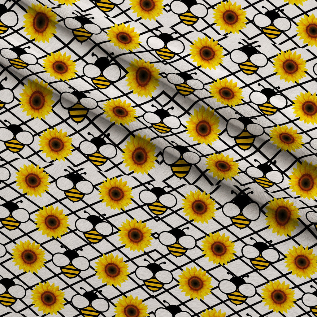 Honeycomb Hive Pattern 6 Fleece Fabric — fleece fabric folded close-up preview (mv-fleece-v1:lying)