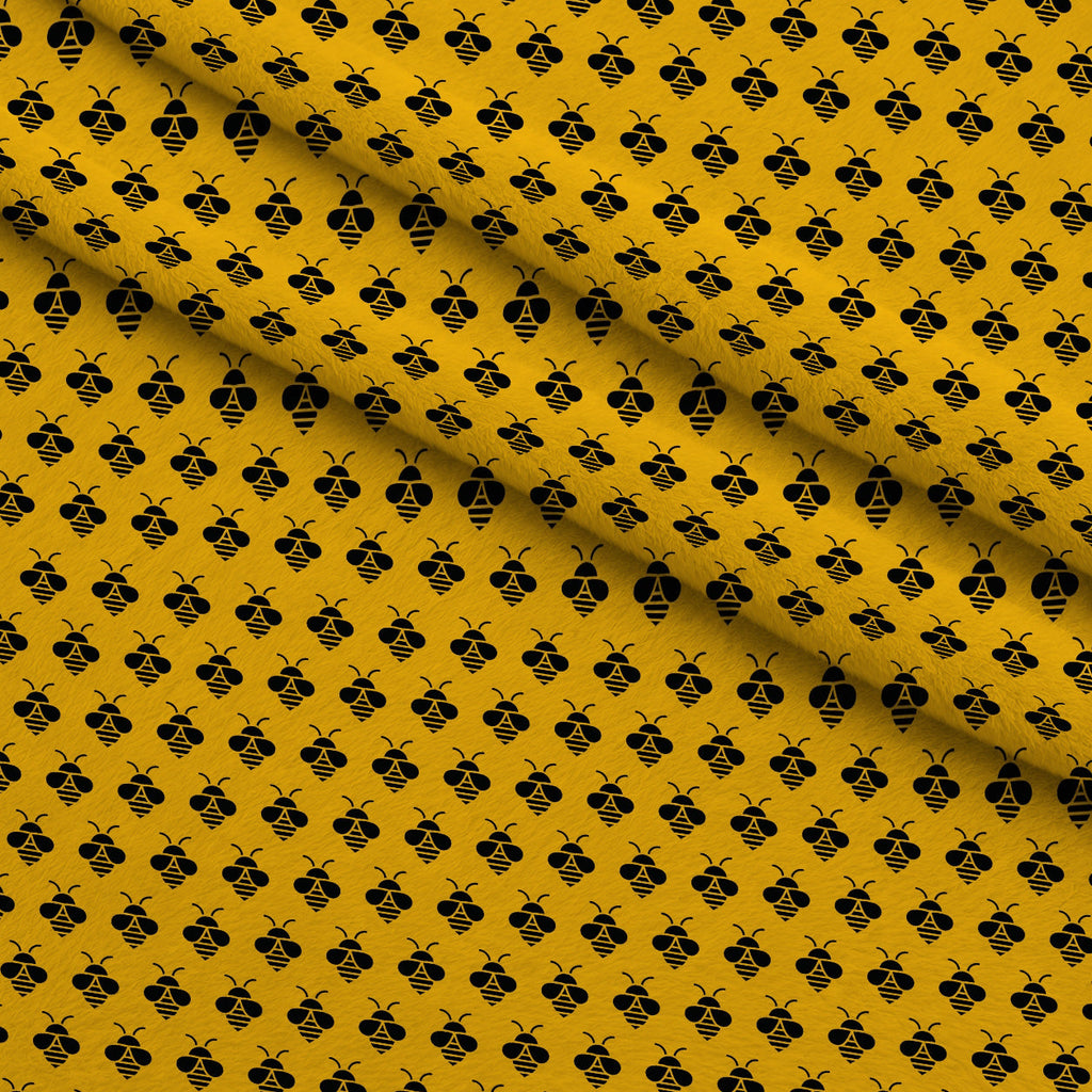 Honeycomb Hive Pattern 9 Fleece Fabric — fleece fabric folded close-up preview (mv-fleece-v1:lying)