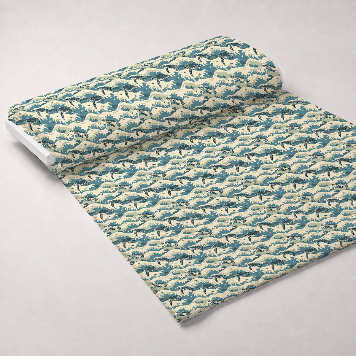 Honu Tides Pattern 4 Fleece Fabric — fleece fabric unrolled bolt preview (mv-fleece-v1:bolt)