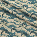 Honu Tides Pattern 4 Fleece Fabric — fleece fabric folded close-up preview (mv-fleece-v1:lying)