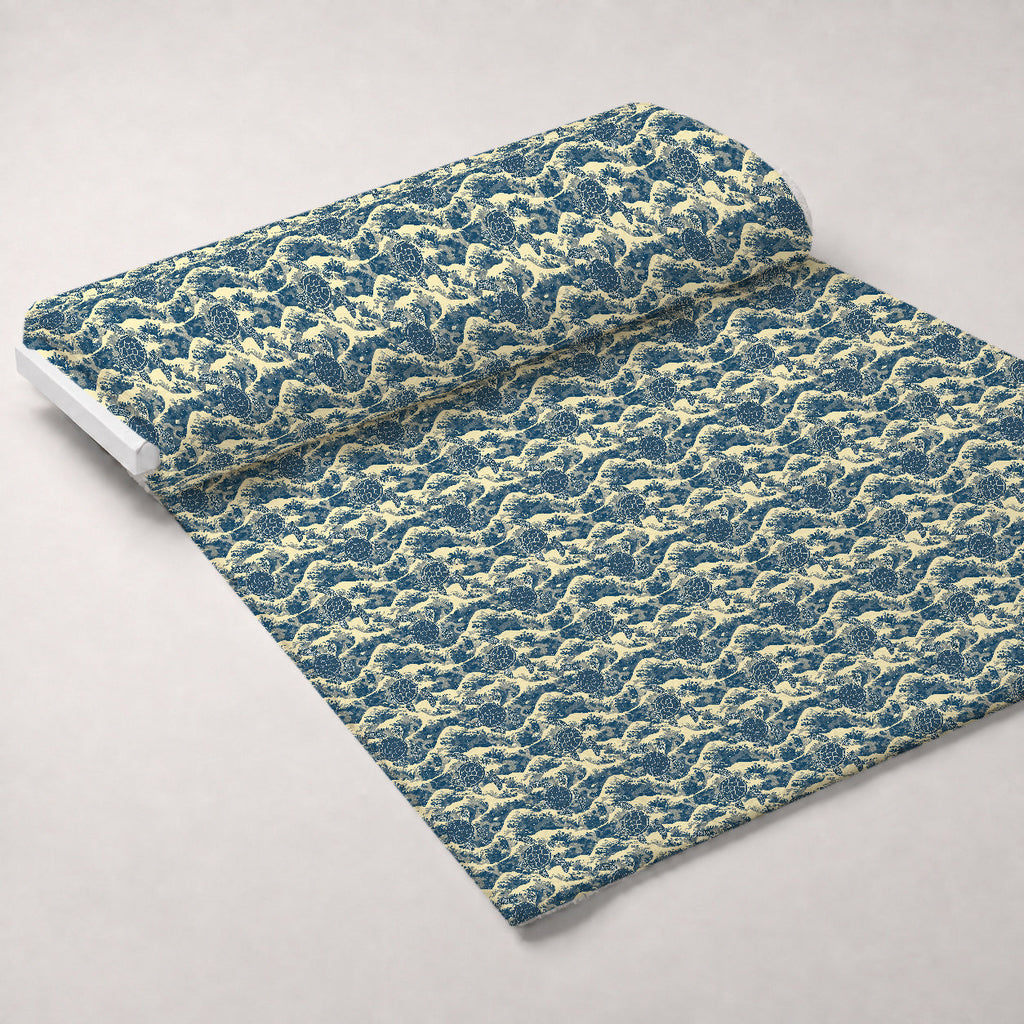 Honu Tides Pattern 5 Fleece Fabric — fleece fabric unrolled bolt preview (mv-fleece-v1:bolt)