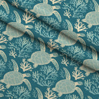 Honu Tides Pattern 7 Fleece Fabric — fleece fabric folded close-up preview (mv-fleece-v1:lying)