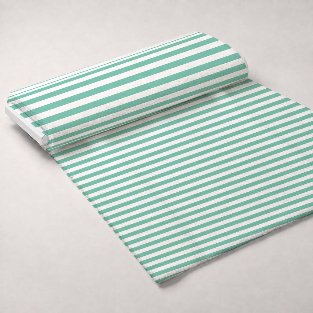 Horizontal Stripes Mint Fleece Fabric — fleece fabric unrolled bolt preview (mv-fleece-v1:bolt)