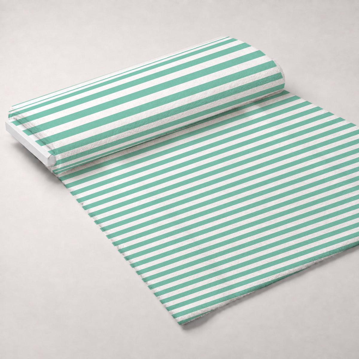 Horizontal Stripes Mint Fleece Fabric — fleece fabric unrolled bolt preview (mv-fleece-v1:bolt)
