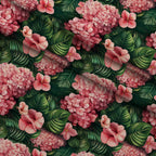 Hydrangea Jungle Pattern 1 Fleece Fabric — fleece fabric folded close-up preview (mv-fleece-v1:lying)