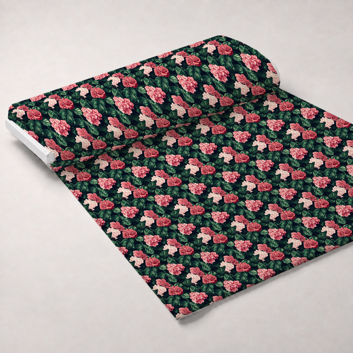 Hydrangea Jungle Pattern 11 Fleece Fabric — fleece fabric unrolled bolt preview (mv-fleece-v1:bolt)