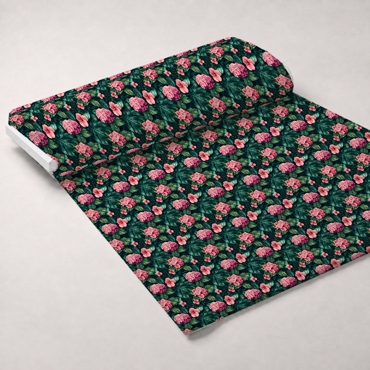 Hydrangea Jungle Pattern 13 Fleece Fabric — fleece fabric unrolled bolt preview (mv-fleece-v1:bolt)