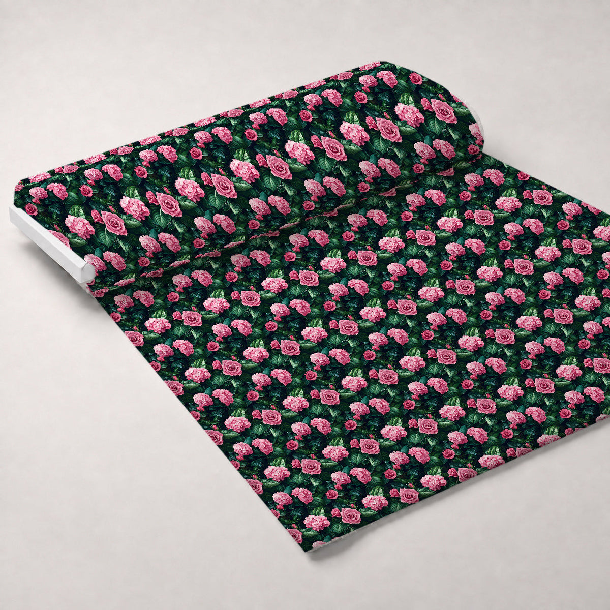 Hydrangea Jungle Pattern 14 Fleece Fabric — fleece fabric unrolled bolt preview (mv-fleece-v1:bolt)