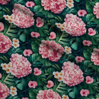 Hydrangea Jungle Pattern 2 Fleece Fabric — fleece fabric folded close-up preview (mv-fleece-v1:lying)