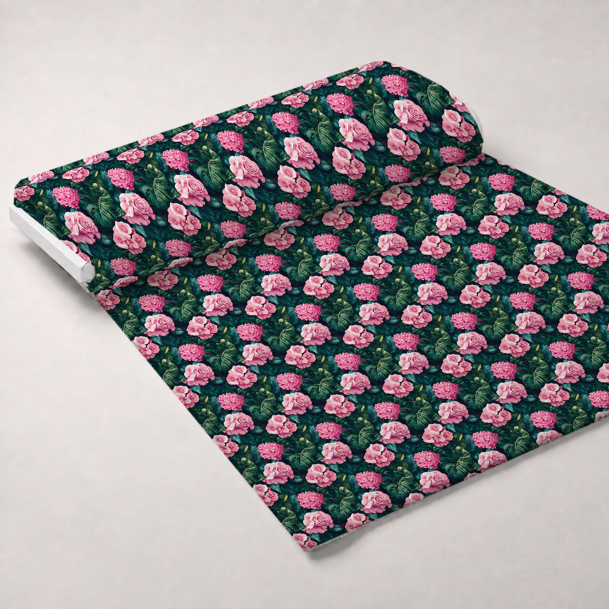 Hydrangea Jungle Pattern 3 Fleece Fabric — fleece fabric unrolled bolt preview (mv-fleece-v1:bolt)