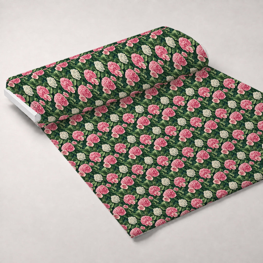 Hydrangea Jungle Pattern 4 Fleece Fabric — fleece fabric unrolled bolt preview (mv-fleece-v1:bolt)