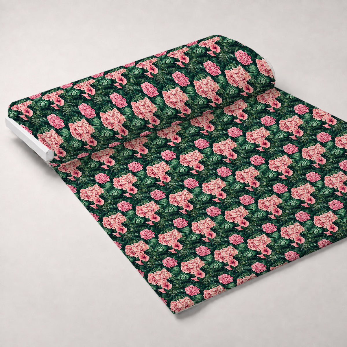 Hydrangea Jungle Pattern 5 Fleece Fabric — fleece fabric unrolled bolt preview (mv-fleece-v1:bolt)