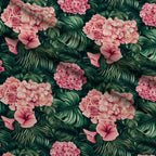 Hydrangea Jungle Pattern 5 Fleece Fabric — fleece fabric folded close-up preview (mv-fleece-v1:lying)