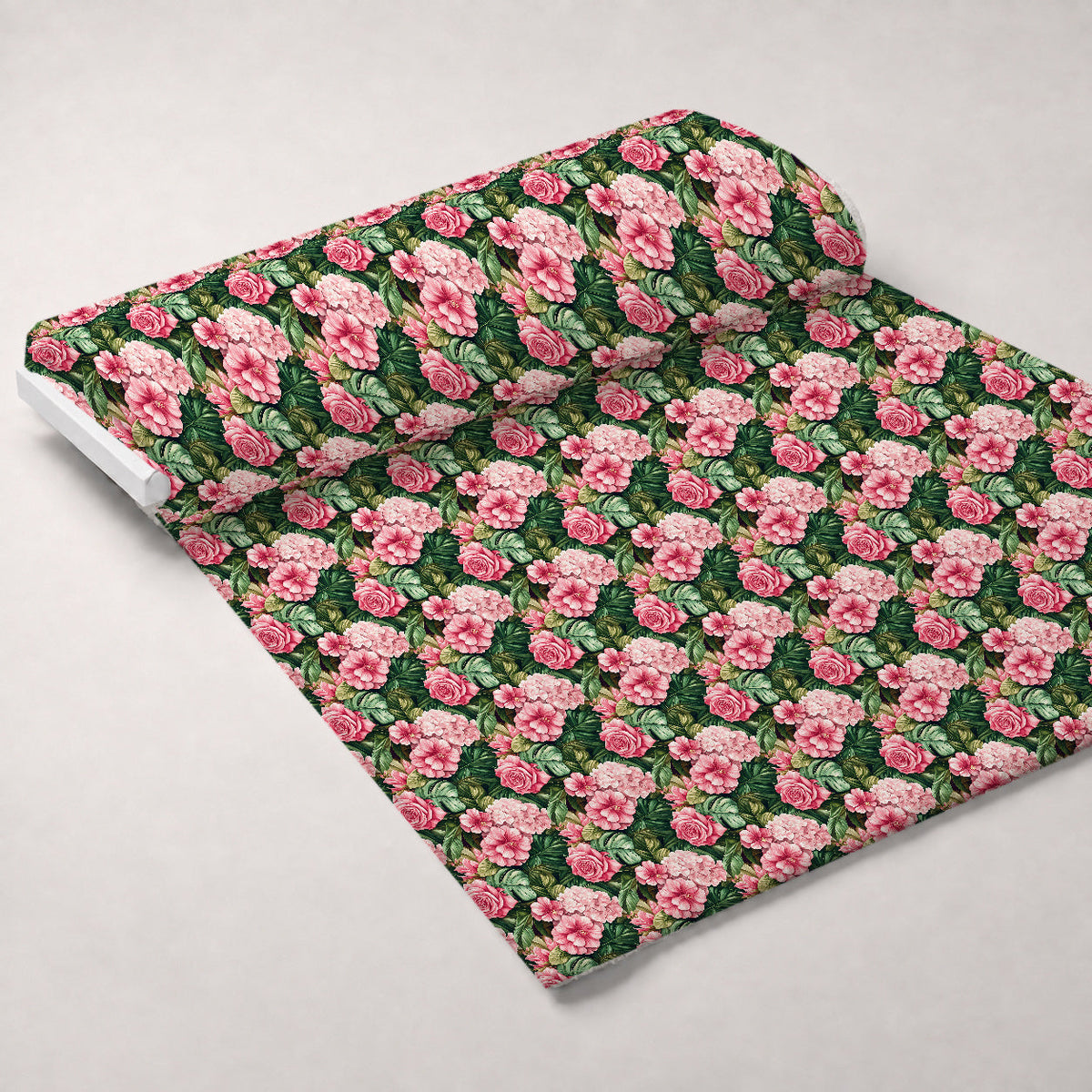 Hydrangea Jungle Pattern 7 Fleece Fabric — fleece fabric unrolled bolt preview (mv-fleece-v1:bolt)
