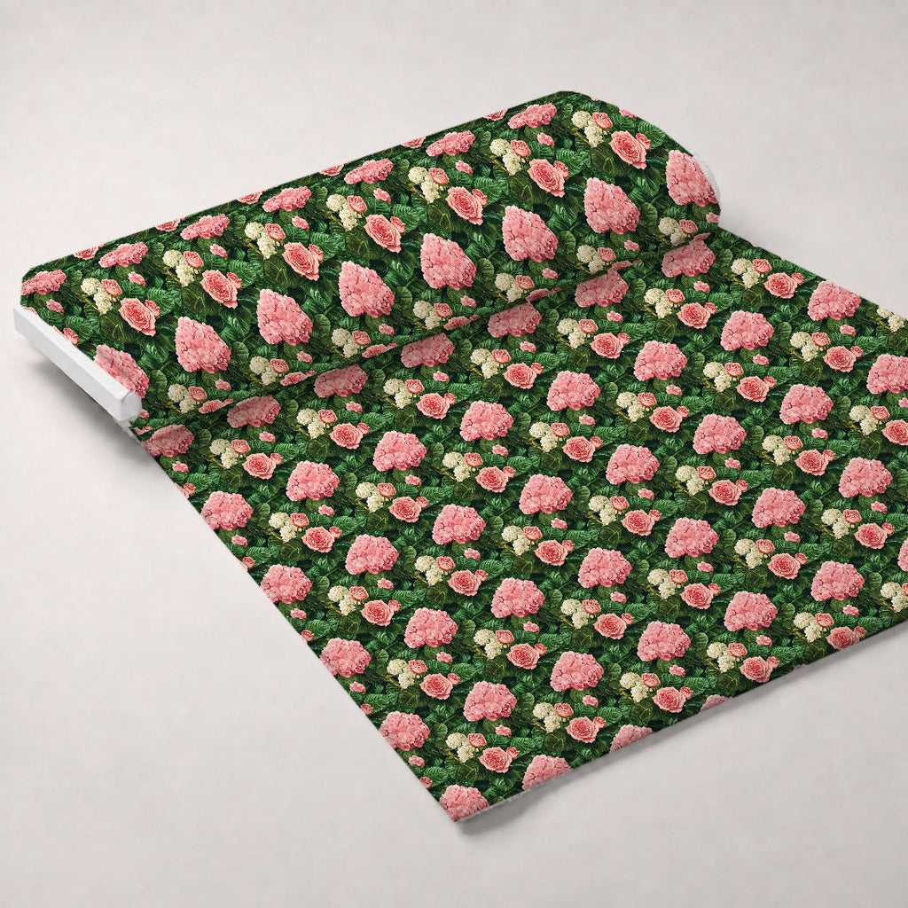Hydrangea Jungle Pattern 8 Fleece Fabric — fleece fabric unrolled bolt preview (mv-fleece-v1:bolt)