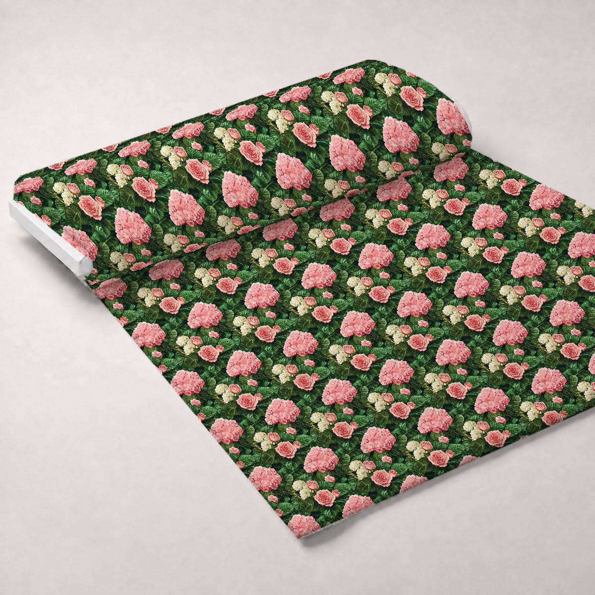Hydrangea Jungle Pattern 8 Fleece Fabric — fleece fabric unrolled bolt preview (mv-fleece-v1:bolt)