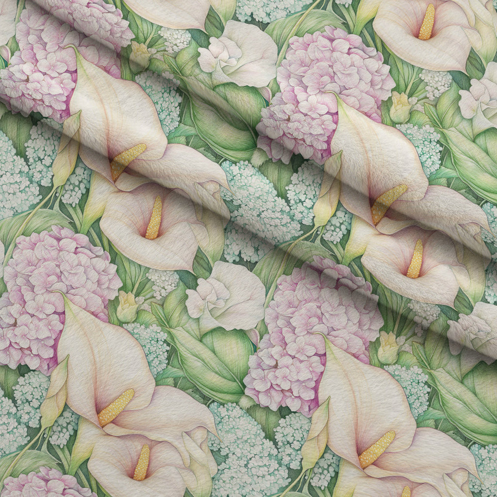 Hydrangea Serenade Pattern 1 Fleece Fabric — fleece fabric folded close-up preview (mv-fleece-v1:lying)