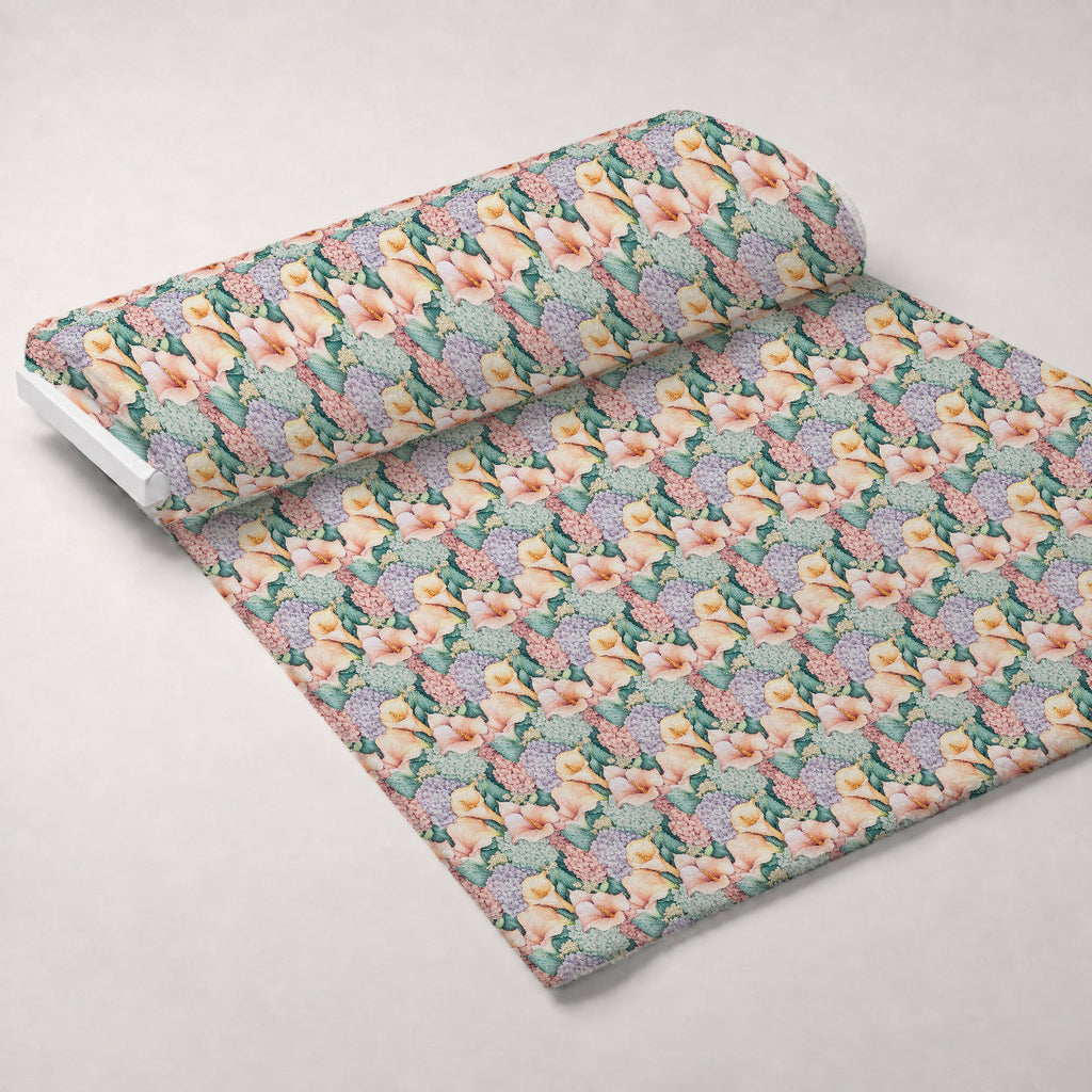 Hydrangea Serenade Pattern 3 Fleece Fabric — fleece fabric unrolled bolt preview (mv-fleece-v1:bolt)