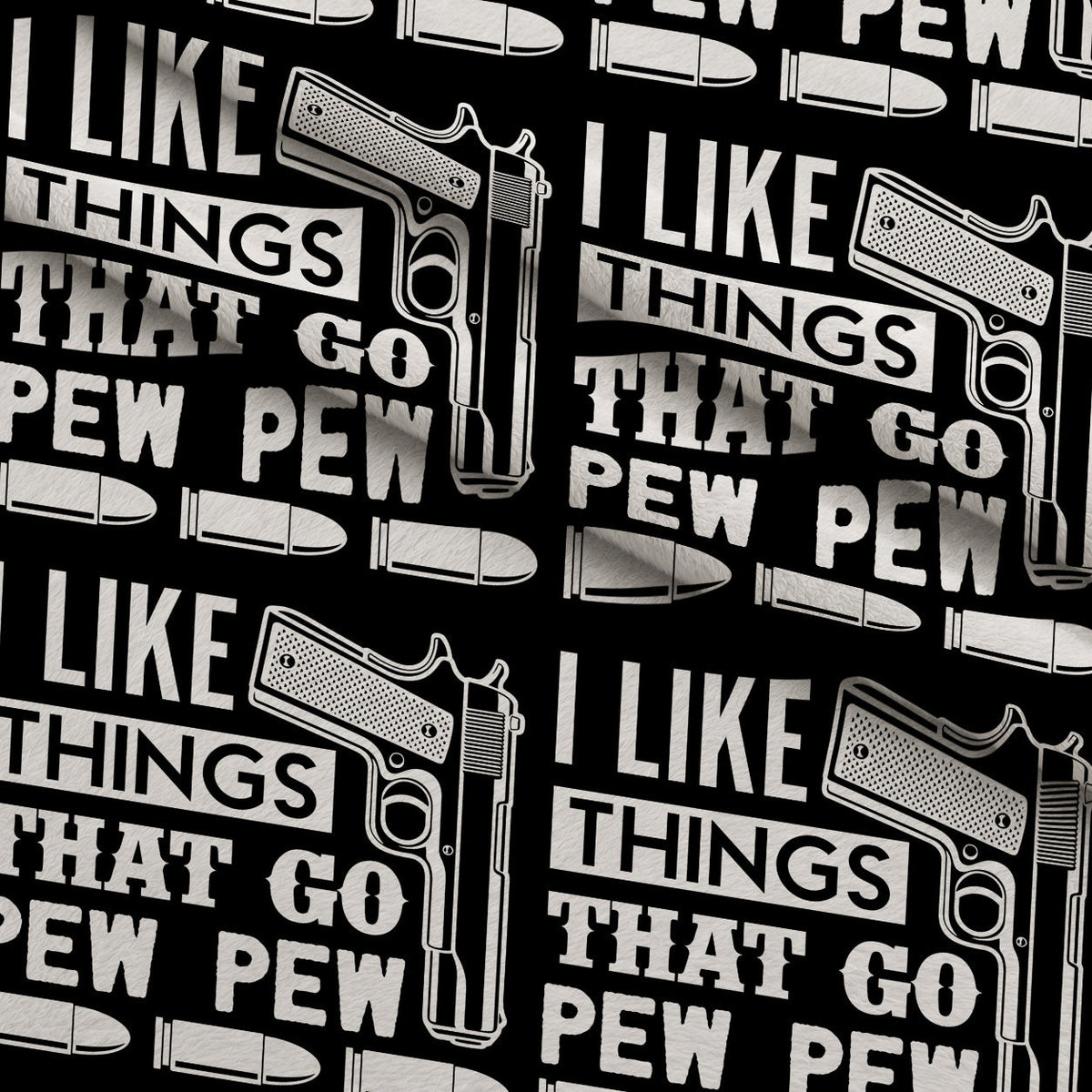 I Like Things That Go Pew Pew Fleece Fabric — fleece fabric folded close-up preview (mv-fleece-v1:lying)