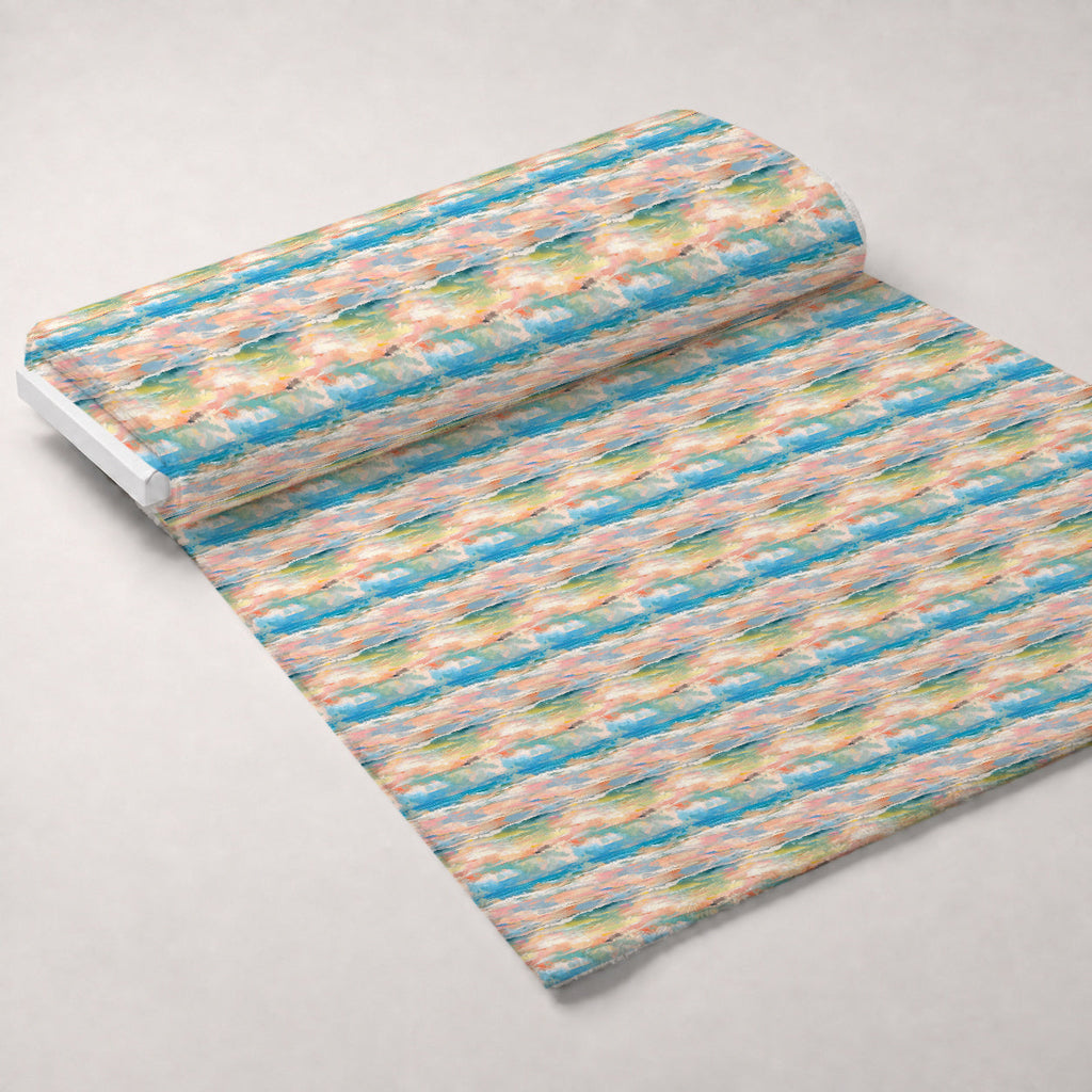 Impressionist Seaside Pattern 11 Fleece Fabric — fleece fabric unrolled bolt preview (mv-fleece-v1:bolt)
