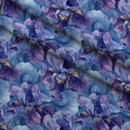 Indigo Garden Pattern 2 Fleece Fabric — fleece fabric folded close-up preview (mv-fleece-v1:lying)
