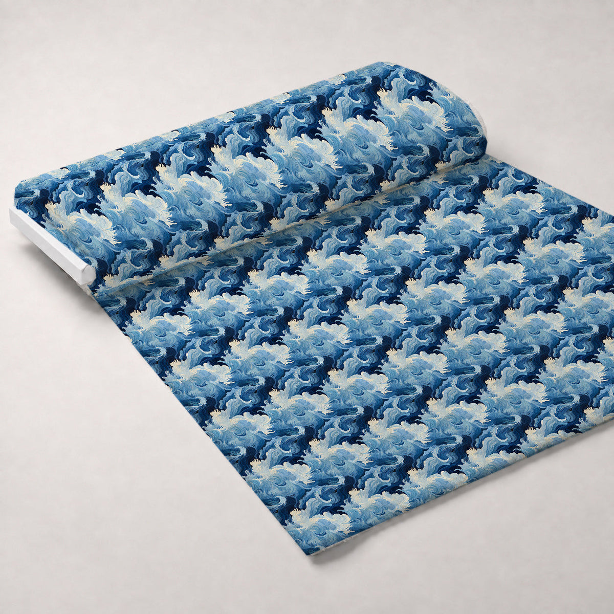 Indigo Swells Pattern 2 Fleece Fabric — fleece fabric unrolled bolt preview (mv-fleece-v1:bolt)