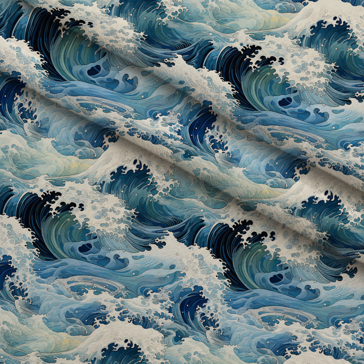 Indigo Swells Pattern 3 Fleece Fabric — fleece fabric folded close-up preview (mv-fleece-v1:lying)