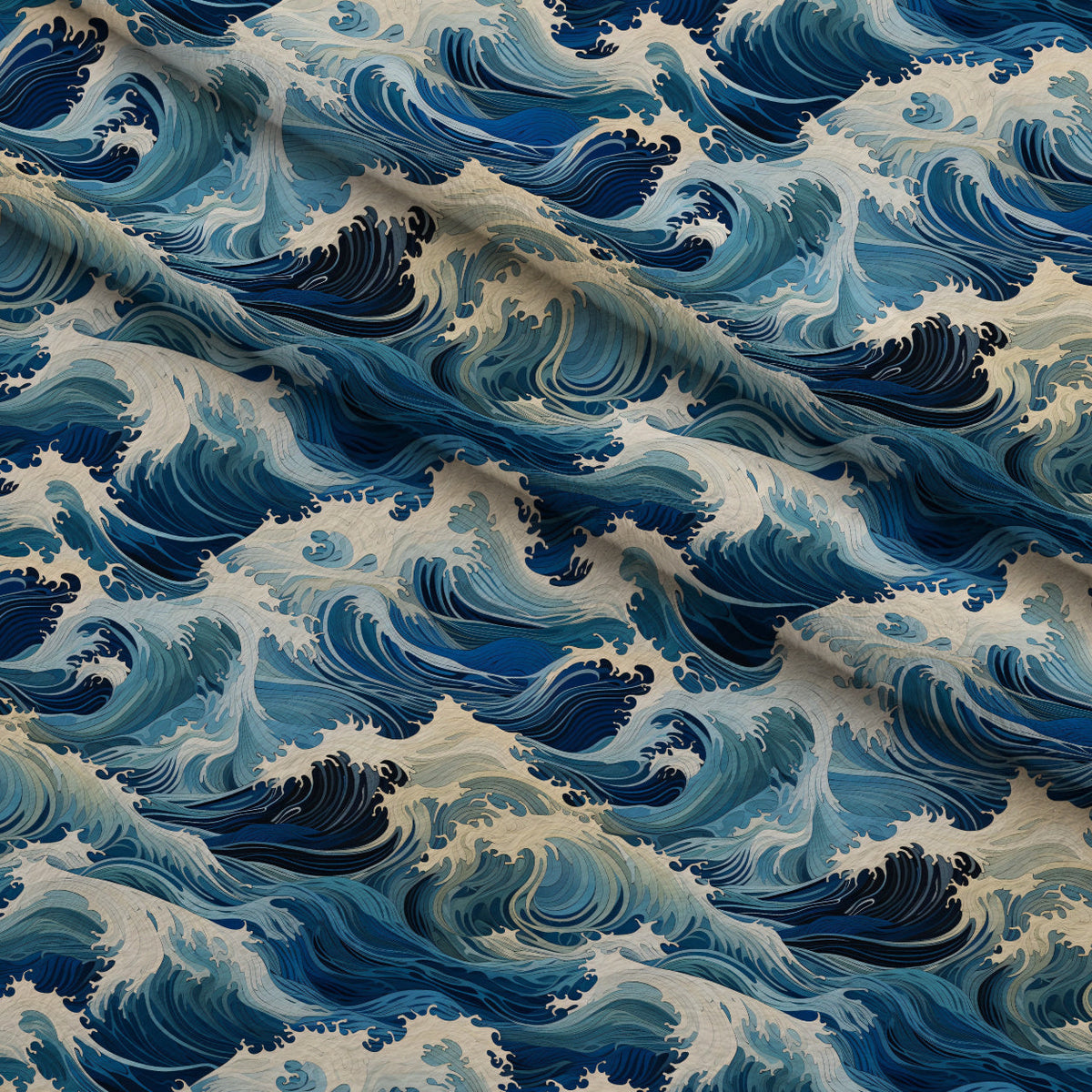 Indigo Swells Pattern 4 Fleece Fabric — fleece fabric folded close-up preview (mv-fleece-v1:lying)