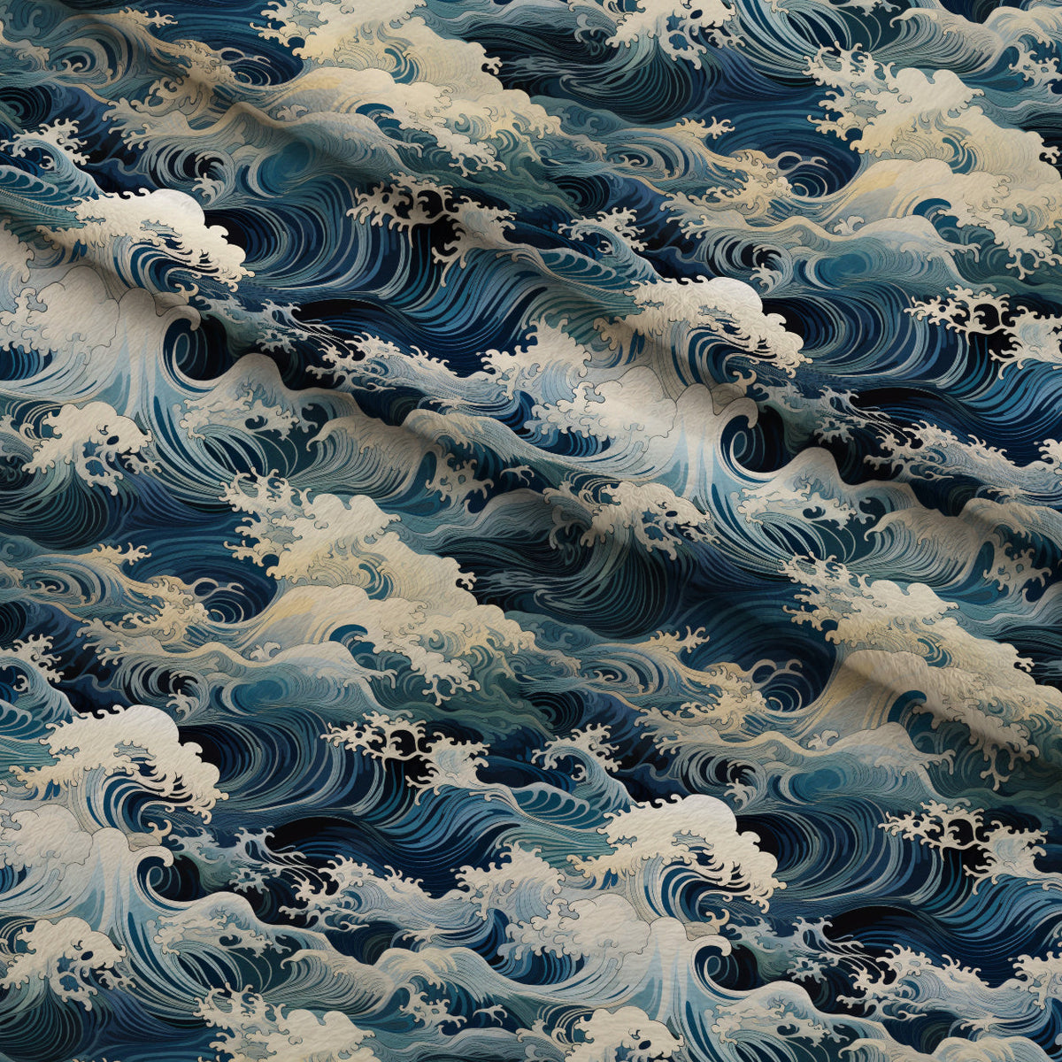 Indigo Swells Pattern 5 Fleece Fabric — fleece fabric folded close-up preview (mv-fleece-v1:lying)