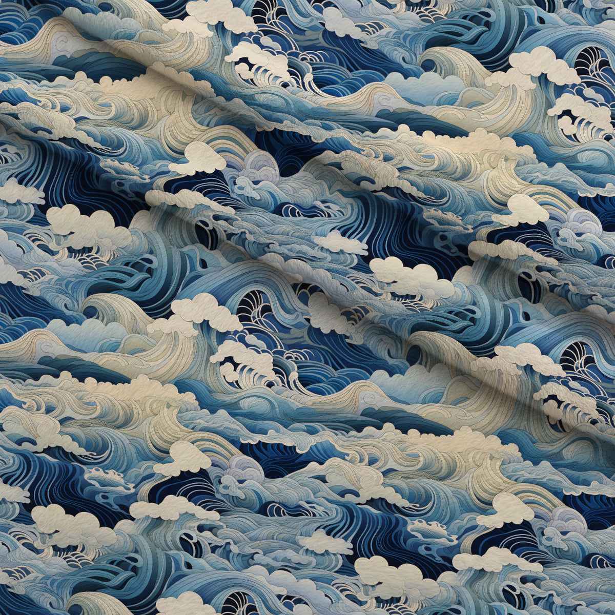 Indigo Swells Pattern 8 Fleece Fabric — fleece fabric folded close-up preview (mv-fleece-v1:lying)