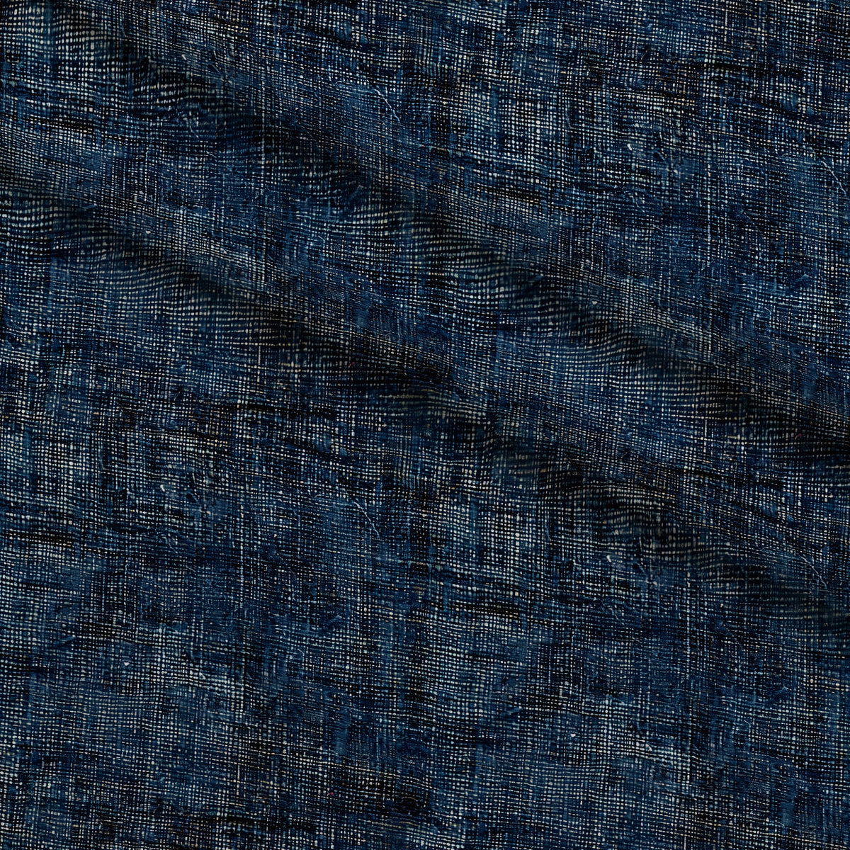 Indigo Weave Pattern 11 Fleece Fabric — fleece fabric folded close-up preview (mv-fleece-v1:lying)